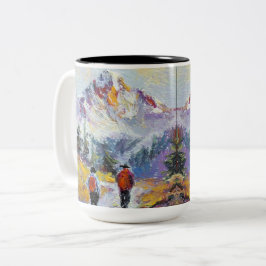 ハイキング – コロラド絵を描マウンテンズ – Mugs & Cups ツートーンマグカップ