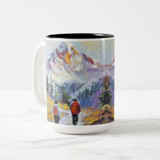 ハイキング – コロラド絵を描マウンテンズ – Mugs & Cups ツートーンマグカップ (正面左)