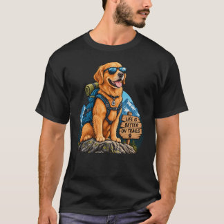 ハイキング・ドッグ・ライフ・イズ・ベター・オン・トレイルTシャツ Tシャツ