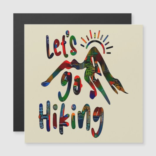 ハイキング、ハイキングおもしろい引用文磁気招待行こう マグネット招待状 (正面/裏面)