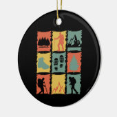 ハイキング – ハイキング物レトロハイキングギフト セラミックオーナメント (左)