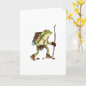 ハイキング フロッグ マウンテン ハイカー ハイク ギフト カード (黄色い花)