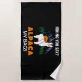 ハイキング・ユー・ザ・アルパカ・マイ・バッグズ・ヴィンテージおもしろい・トラベル ビーチタオル (正面)
