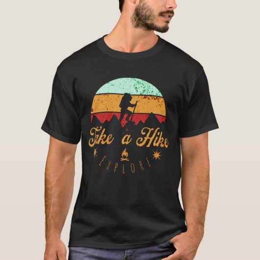 ハイキング、山、アウトドア、自然、ヴィンテージ Tシャツ (正面)