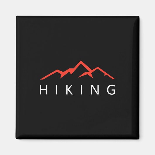 ハイキング 登山 クールなハイカー マグネット (正面)