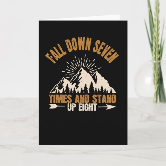 ハイキング – 秋ダウンとスタンドアップ カード (正面)