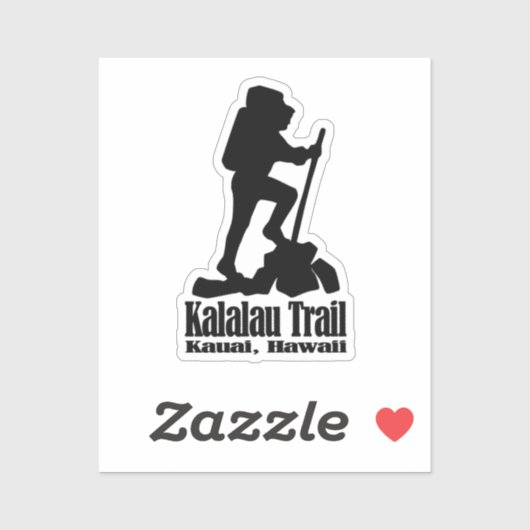 ハイキング – Kalau Trail - Kauai, Hawaii – ステッカー シール (シート)