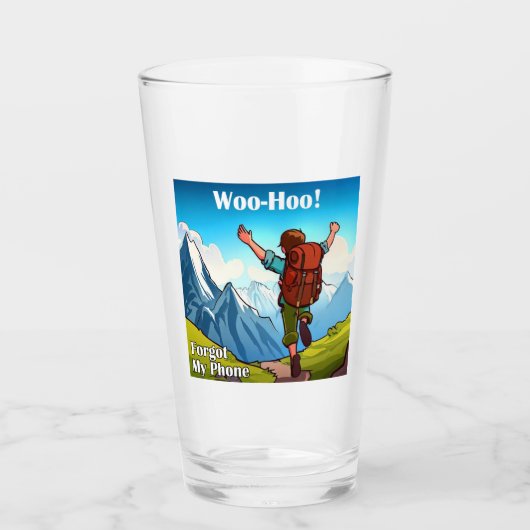 ハイキング Woo-Hoo 携帯忘れた タンブラーグラス (正面)