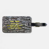 ハイキングiHIKEブートプリントツリーの樹皮の背景 ラゲッジタグ (裏面横)