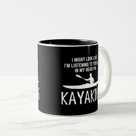 ハイクおもしろいキング、私は私が行くに見える聞かもしれない ツートーンマグカップ (正面右)