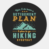 ハイクおもしろいハイク退職計画ハイキングマウンテン ラウンドシール (正面)