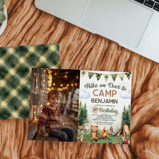 ハイクオンオーバーキャンプ誕生日写真 招待状