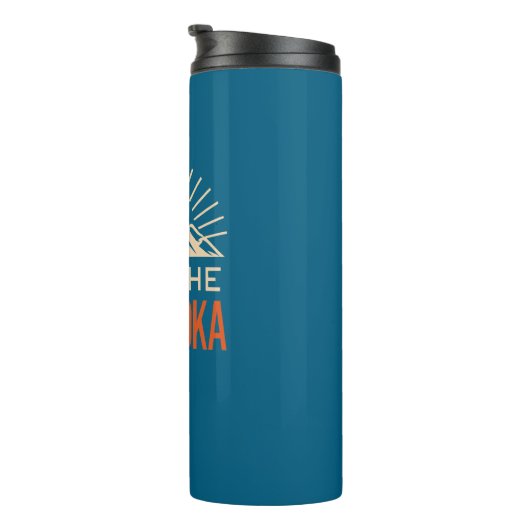 ハイクザアブサロカマウンテンズ日が差すこと タンブラー (回転右)