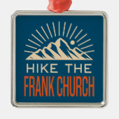 ハイクザフランクチャーチウィルダネスアイダホ日が差すこと メタルオーナメント (正面)