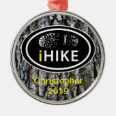 ハイクパーソナライズされたキング「iHIKE」木の樹皮オーナメント メタルオーナメント (正面)