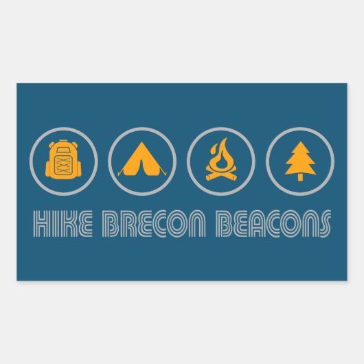 ハイクブレコンビーコンビーコンナショナルパーク 長方形シール (正面)