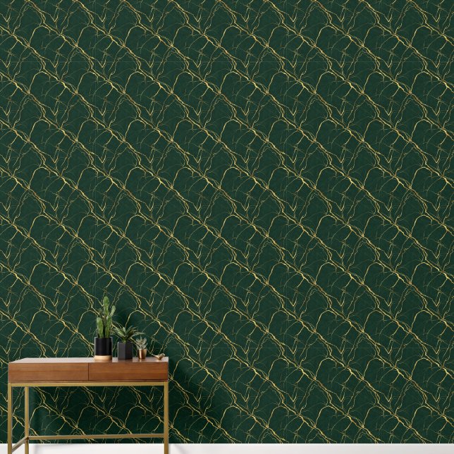 ハイクラスなテクスチャゴールドアクセント大理石 壁紙 (廊下)