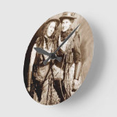 ハイグウエスタンファッション ラウンド壁時計 (傾斜)