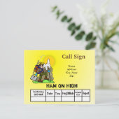 ハイグラウンドQSLカードのハム無線オペレーター ポストカード (スタンド正面)