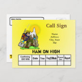 ハイグラウンドQSLカードのハム無線オペレーター ポストカード (正面/裏面)