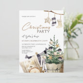 ハイゲウォーターカラーツリー |クリスマスパーティの招待状 招待状 (スタンド正面)
