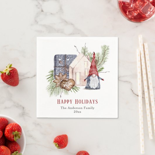 ハイゲクリスマスキュート格言ノルディックホリディーズ スタンダードカクテルナプキン (インサイチュ)