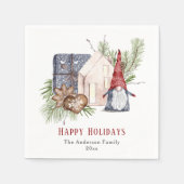 ハイゲクリスマスキュート格言ノルディックホリディーズ スタンダードカクテルナプキン (正面)