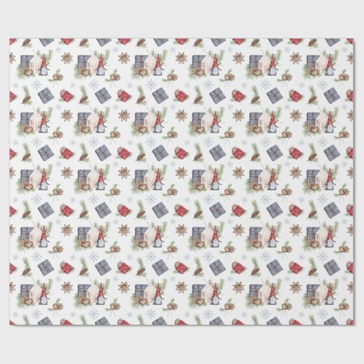 ハイゲクリスマスキュート格言ノルディックホリディーズ ラッピングペーパー (フラット)