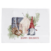 ハイゲクリスマスキュート格言ノルディックホリディーズ ラージペーパーバッグ (裏面)