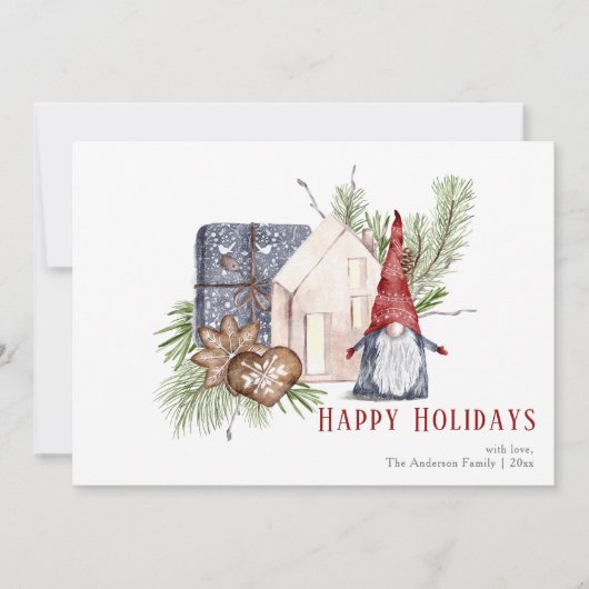 ハイゲクリスマスキュート格言ノルディックホリデーズカード 案内状 (正面)