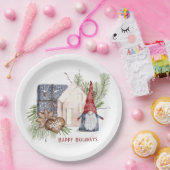 ハイゲクリスマスキュート格言ノルディックホリデーズネーム ペーパープレート (パーティー)