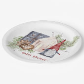 ハイゲクリスマスキュート格言ノルディックホリデーズネーム ペーパープレート (アングル)