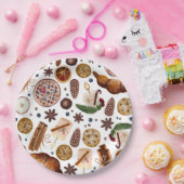 ハイゲクリスマスクッキーパターン ペーパープレート (パーティー)