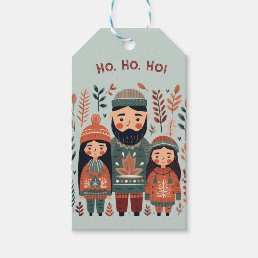 ハイゲクリスマススススススカンジナビアコージーファミリー ギフトタグ (正面)