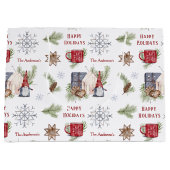 ハイゲクリスマス格言ノルディックホリデーズネーム ラージペーパーバッグ (正面)