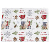 ハイゲクリスマス格言ノルディックホリデーズネーム ラージペーパーバッグ (裏面)