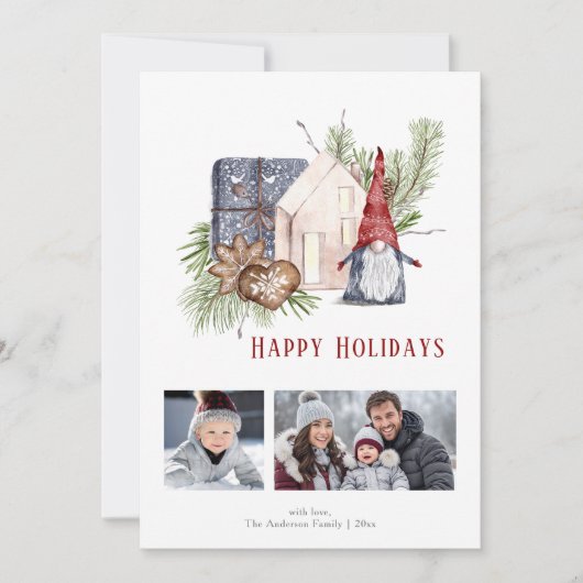 ハイゲクリスマス格言ノルディックホリデーズフォトカード 案内状 (正面)