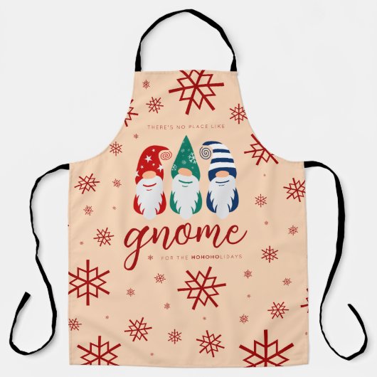 ハイゲクリスマス格言フォーザホリデーズスノーフレーク エプロン (正面)