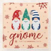 ハイゲクリスマス格言フォーザホリデーズスノーフレーク ガラスコースター (正面)