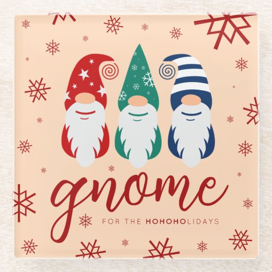 ハイゲクリスマス格言フォーザホリデーズスノーフレーク ガラスコースター (正面)