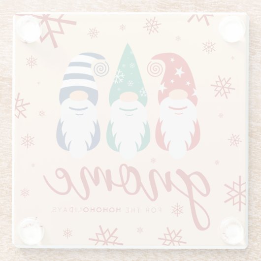 ハイゲクリスマス格言フォーザホリデーズスノーフレーク ガラスコースター (裏面)