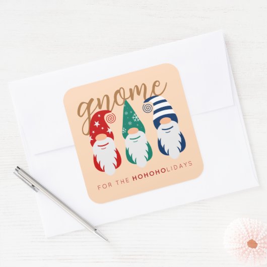 ハイゲクリスマス格言フォーザホリデーズスノーフレーク スクエアシール (封筒)