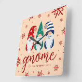 ハイゲクリスマス格言フォーザホリデーズスノーフレーク スクエア壁時計 (傾斜)