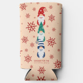 ハイゲクリスマス格言フォーザホリデーズスノーフレーク スリム缶クーラー (正面)