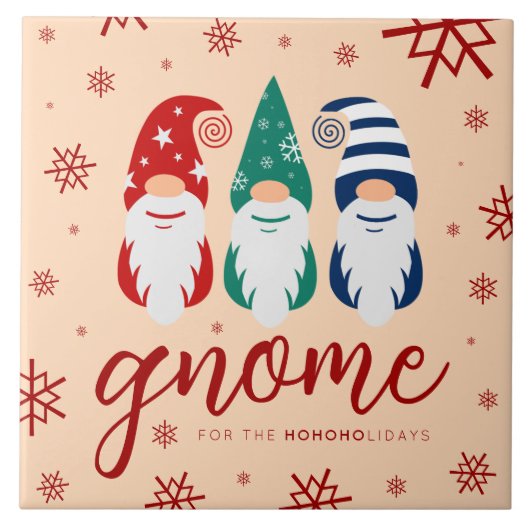 ハイゲクリスマス格言フォーザホリデーズスノーフレーク タイル (正面)