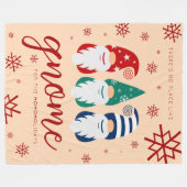 ハイゲクリスマス格言フォーザホリデーズスノーフレーク フリースブランケット (正面(横))