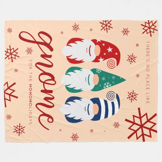 ハイゲクリスマス格言フォーザホリデーズスノーフレーク フリースブランケット (正面(横))