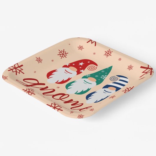 ハイゲクリスマス格言フォーザホリデーズスノーフレーク ペーパープレート (傾斜あり)