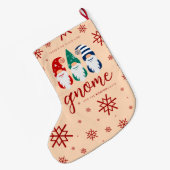 ハイゲクリスマス格言フォーザホリデーズスノーフレーク ラージクリスマスストッキング (裏面 (吊り時))