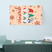 ハイゲクリスマス格言フォーザホリデーズスノーフレーク 横断幕 (トレードショー)